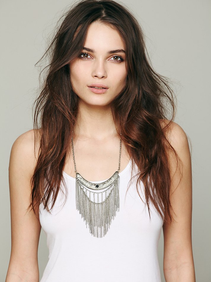 Stone Moon Fringe Collar at Free People Clothing Boutique