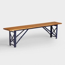 Peacoat Beer Garden Dining Bench | World Market