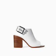 LEATHER BLOCK HEEL ANKLE BOOT STYLE SANDAL - Shoes - WOMAN | ZARA United States