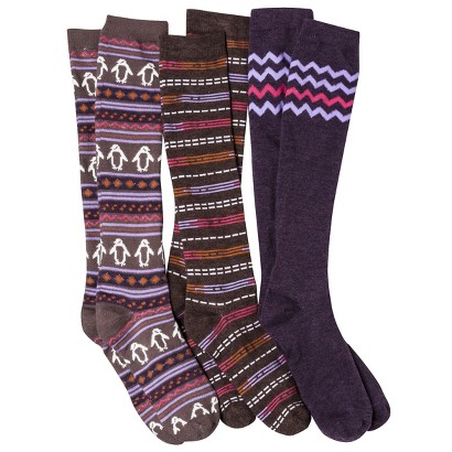 Junior's Knee High Socks 3-Pack - White Penguin/... : Target
