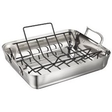 Amazon.com: Calphalon LRS1805P Contemporary Stainless Special-Value 16-Inch Roaster with Nonstick Roasting Rack: Kitchen & Dining
