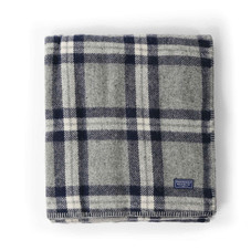 Faribault Woolen Mill Co. Soho Throw; Gray/ Blue Plaid | Bespoke Post