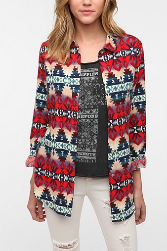 BDG Printed Flannel Button-Down Shirt - Urban Outfitters