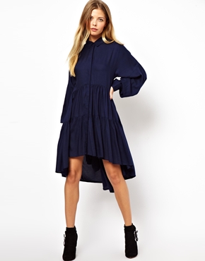 ASOS | ASOS Tiered Swing Shirt Dress at ASOS