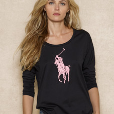 Long-Sleeved Pink Pony Tee - Long-Sleeve   Knits & Tees - RalphLauren.com