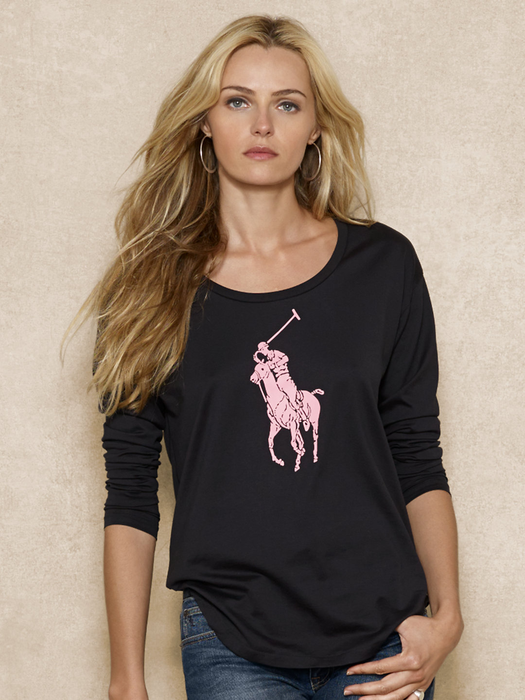 Long-Sleeved Pink Pony Tee - Long-Sleeve &nbsp; Knits & Tees - RalphLauren.com