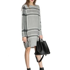 Black And White Print Dress - Moroccan Print Dress - $126