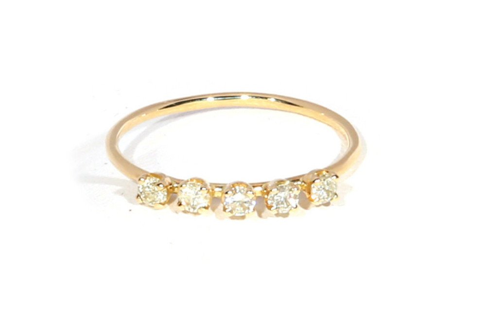 Diamond Cinq Ring // 5 Diamond Prong Set Ring – Loren Stewart