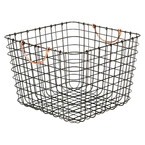 Large Milk Crate Wire Storage Bin - Antique Pewt... : Target