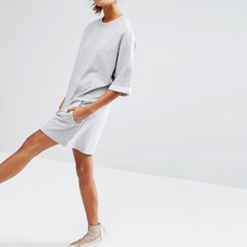 Daisy Street | Daisy Street Oversized Sweat T-Shirt Dress With Kangaroo Pocket at ASOS