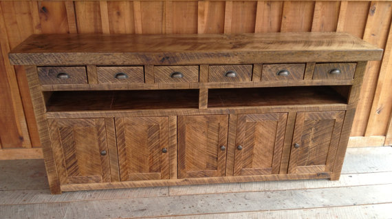 Aged Oak TV Console by 2ndCenturyFurniture on Etsy