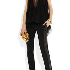 Faith Connexion&nbsp;|&nbsp;+ Isabeli Fontana lace-trimmed silk top&nbsp;|&nbsp;NET-A-PORTER.COM