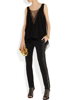 Faith Connexion&nbsp;|&nbsp;+ Isabeli Fontana lace-trimmed silk top&nbsp;|&nbsp;NET-A-PORTER.COM