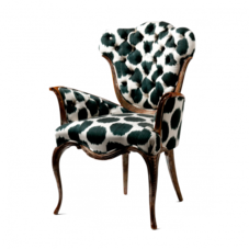 Madeline Weinrib - Black Mu Ikat Vintage Slipper  Chair - FURNITURE