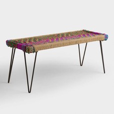 Woven Chindi Metal Bench | World Market