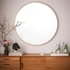 Metal Framed Oversized Round Mirror | west elm