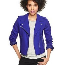 Bright wool moto jacket | Gap