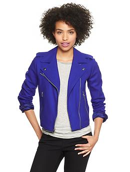 Bright wool moto jacket | Gap