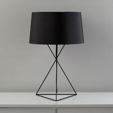 The Land of Nod | Kids Lighting: Black Steel Wire Table Lamp in Table Lamps