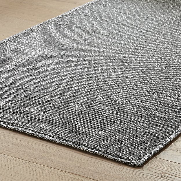Quitting Time Graphite Grey Runner 2.5'x8' | CB2