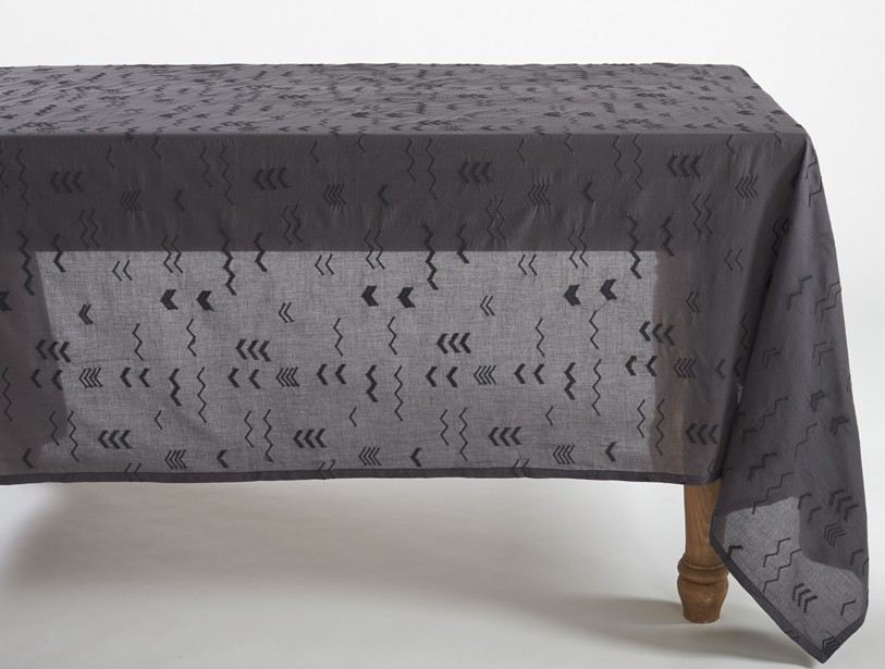 Abstract Embroidered Voile Tablecloth | Tablecloths | Table | Coyuchi