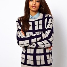 ASOS | ASOS Check Sweater In Contrast Yarn at ASOS