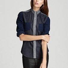 J Brand Shirt - Daria Color Block Chambray | Bloomingdale's