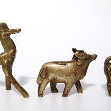 Vintage Brass Animals Miniature Figures  Set of by SmurfFetes