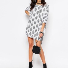 Noisy May | Noisy May X Bloody Noisy Tunic Dress With All Over Hamsa Print at ASOS