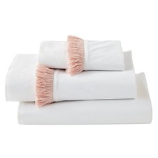 Genevieve Gorder Organic Pink Tassel Twin Sheet Set | The Land of Nod