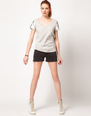 Vila | Vila Metallic Sleeve T-Shirt at ASOS