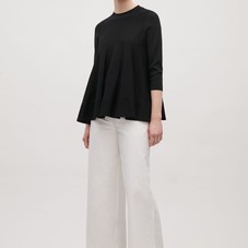 Knitted top with soft folds -  Black  - New - COS US