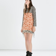 PRINTED DRESS WITH FRINGES - Dresses - WOMAN | ZARA United States