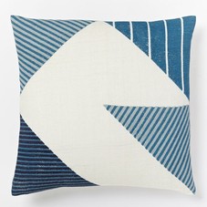 Steven Alan Hand-Blocked Triangle Pillow Cover - Midnight | west elm