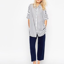 ASOS | ASOS Oversized Stripe Boyfriend Shirt at ASOS