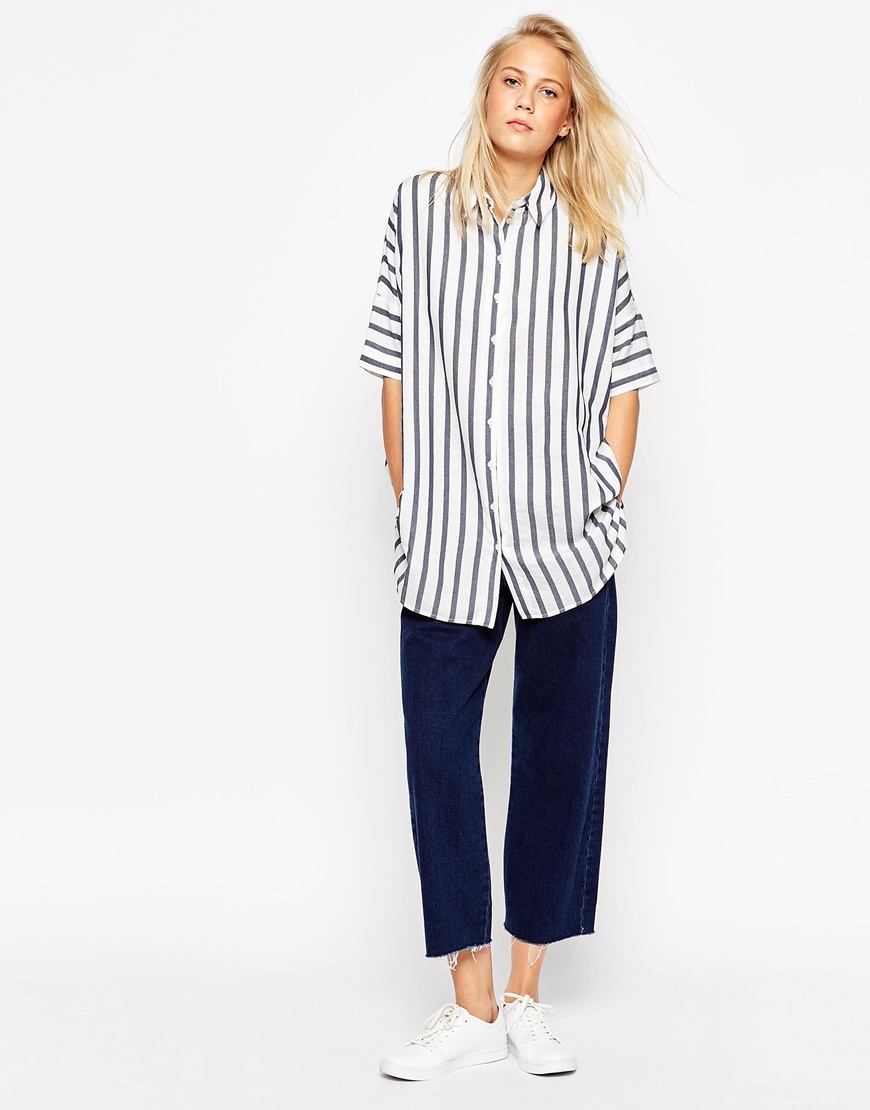 ASOS | ASOS Oversized Stripe Boyfriend Shirt at ASOS