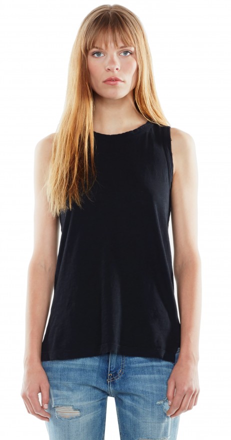 CURRENT/ELLIOTT The Muscle Tee in Black Beauty | Cotton Tank