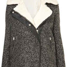 Textured Wool Biker Jacket - Jackets  - Apparel  - Topshop USA