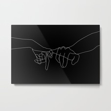 Black Pinky Swear Metal Print by explicitdesign | Society6