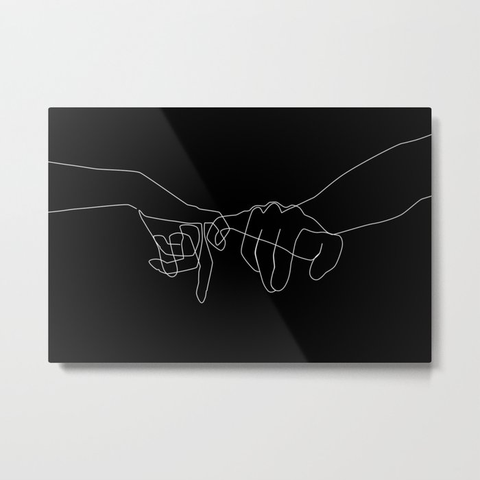 Black Pinky Swear Metal Print by explicitdesign | Society6