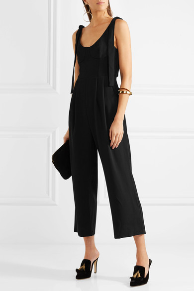Rebecca Vallance | Courtside cropped cutout crepe jumpsuit | NET-A-PORTER.COM