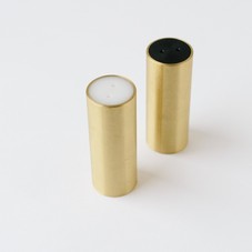 Brass Cylinder Salt & Pepper Shakers / Nourish Kitchen + Table