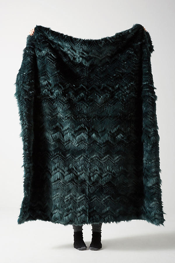 Chevron Faux Fur Throw Blanket | Anthropologie