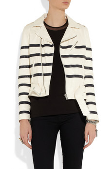 EACH X OTHER&nbsp;|&nbsp;Striped leather jacket &nbsp;|&nbsp;NET-A-PORTER.COM