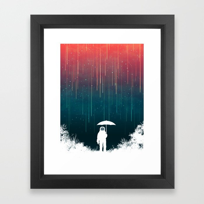 Meteoric rainfall Framed Art Print by budikwan | Society6