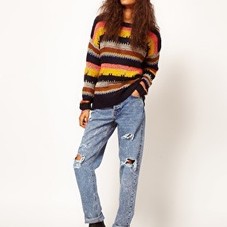 ASOS | ASOS Sweater In Mixed Stripes at ASOS