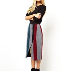 ASOS | ASOS Pencil Skirt with Wrap in Stripe at ASOS