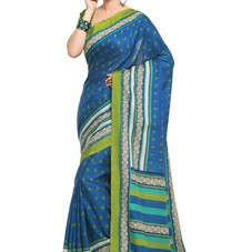 Simple Wear Fawn Color Printed Silk Saree
