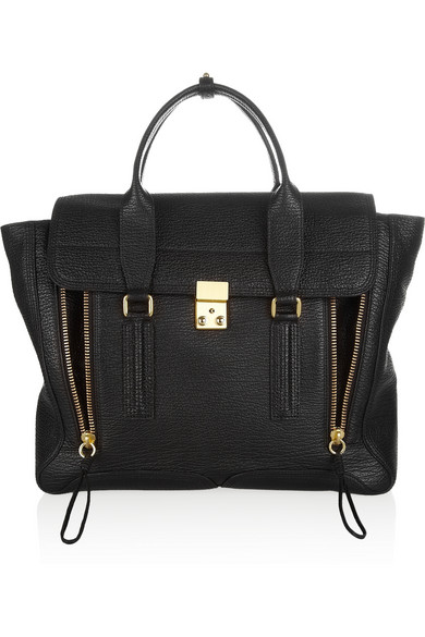 3.1 Phillip Lim&nbsp;|&nbsp;The Pashli large shark-embossed leather trapeze bag&nbsp;|&nbsp;NET-A-PORTER.COM