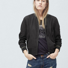 Contrast trims bomber -  Women | MANGO USA